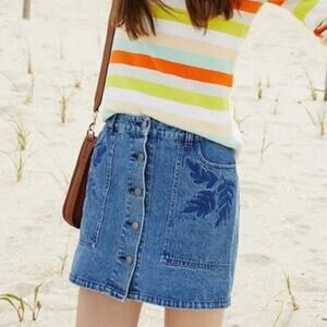 Rebecca Minkoff Rufus Embroidered Denim Mini Skirt